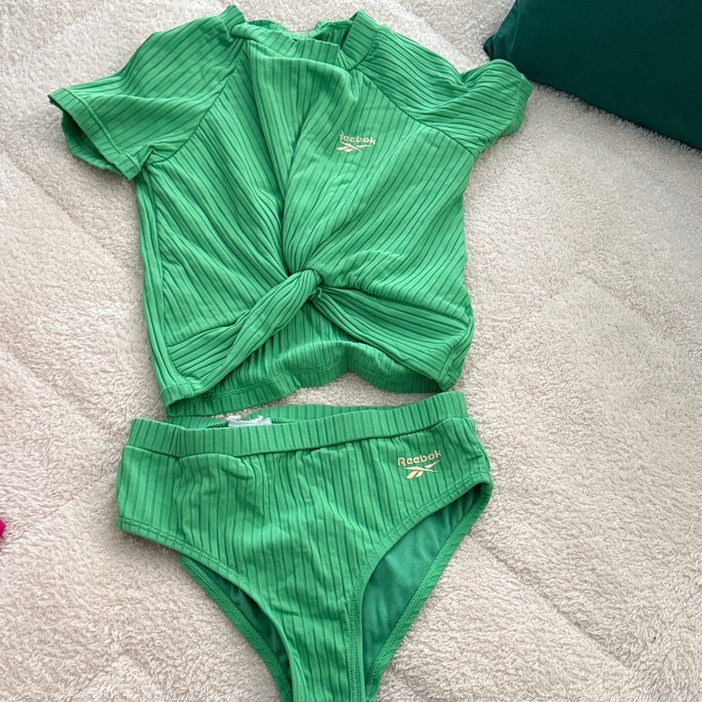 Reebok Emerald Ribbed Swimwear Set